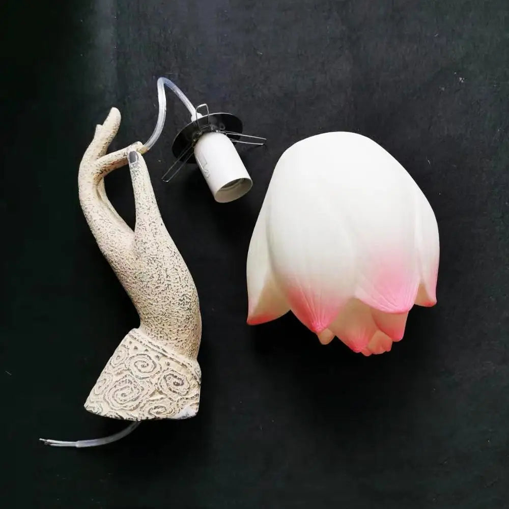 Modern Chinese Lotus Wall Lamp Creative Corridor Hallway Teahouse Art Decor Light