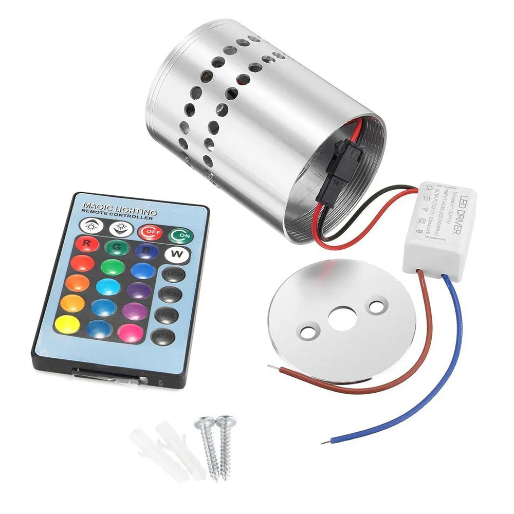 RGB LED Wall Light Spiral Design Aluminum Decorative Lamp for Bar Hall