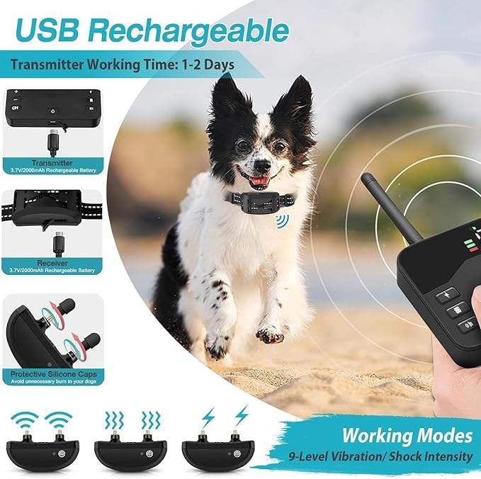 FidoFence Pro Wireless Dog Fence System with Waterproof Training Collar