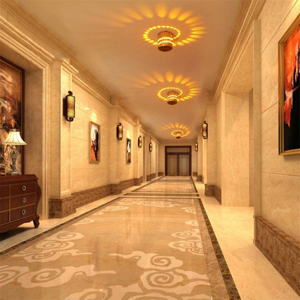 RGB LED Wall Light Spiral Design Aluminum Decorative Lamp for Bar Hall