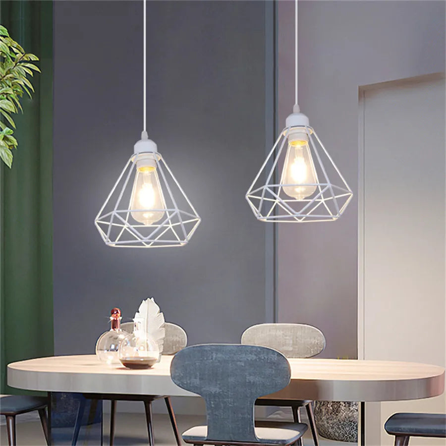 Retro Loft Industrial Pendant Light Wrought Iron Metal Ball E27 Hanging Lamp