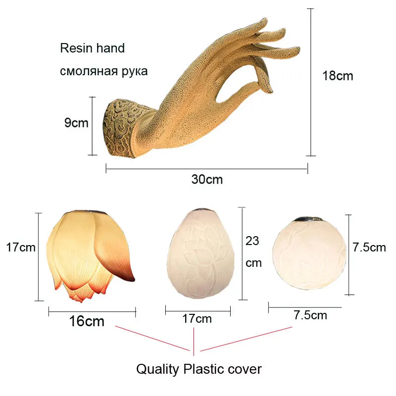 Modern Chinese Lotus Wall Lamp Creative Corridor Hallway Teahouse Art Decor Light