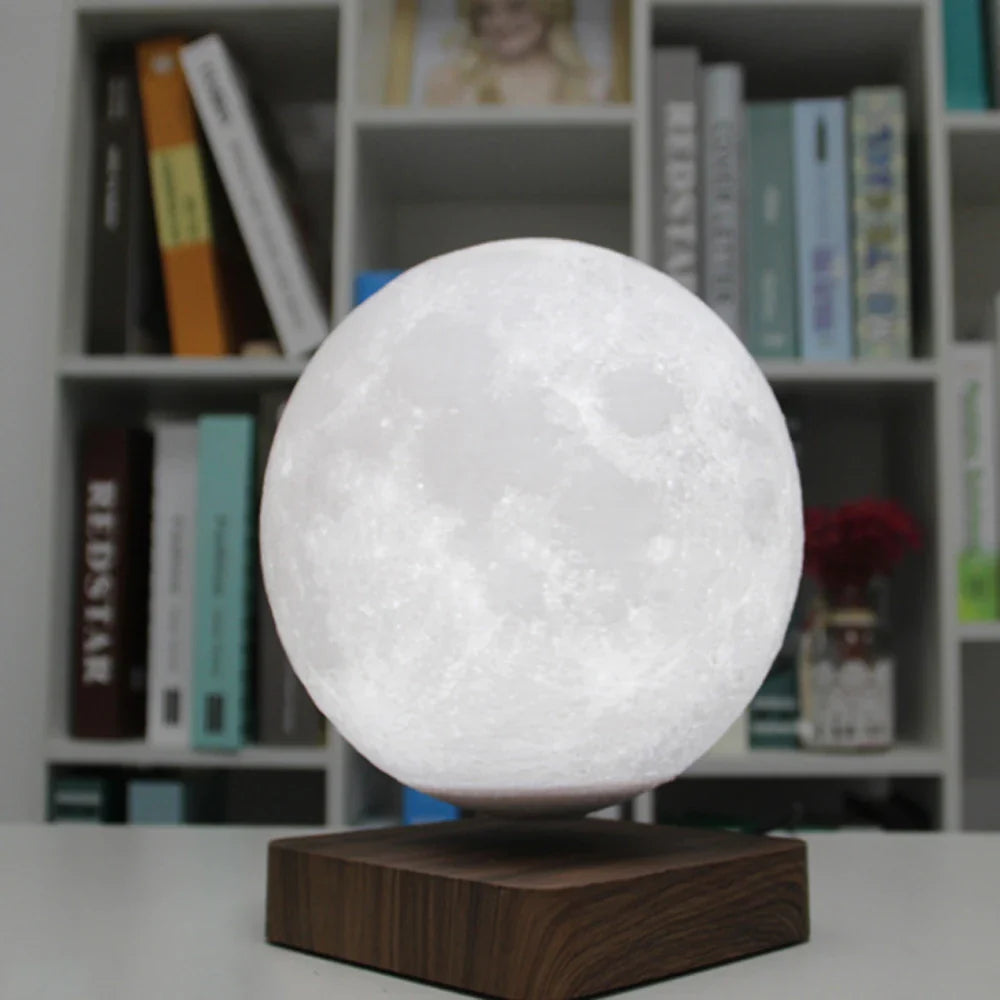 3D Floating Moon Lamp Magnetic Levitating LED Night Light Rotating Desk Decor