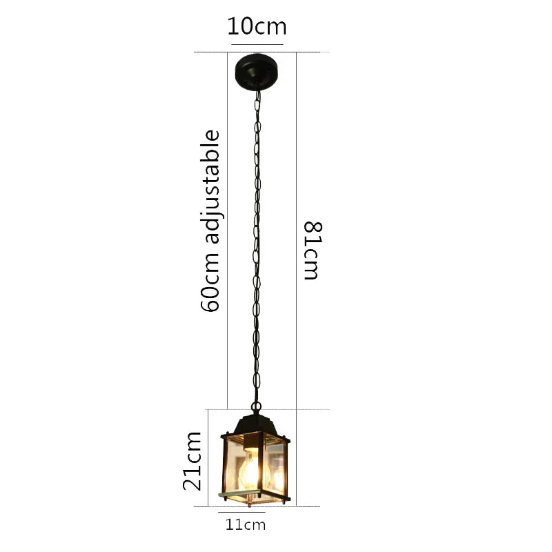 Waterproof Outdoor Hanging Lantern – Garden Ceiling Light for Balcony & Hallway