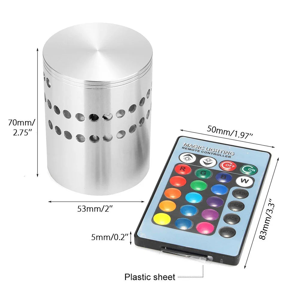 RGB LED Wall Light Spiral Design Aluminum Decorative Lamp for Bar Hall