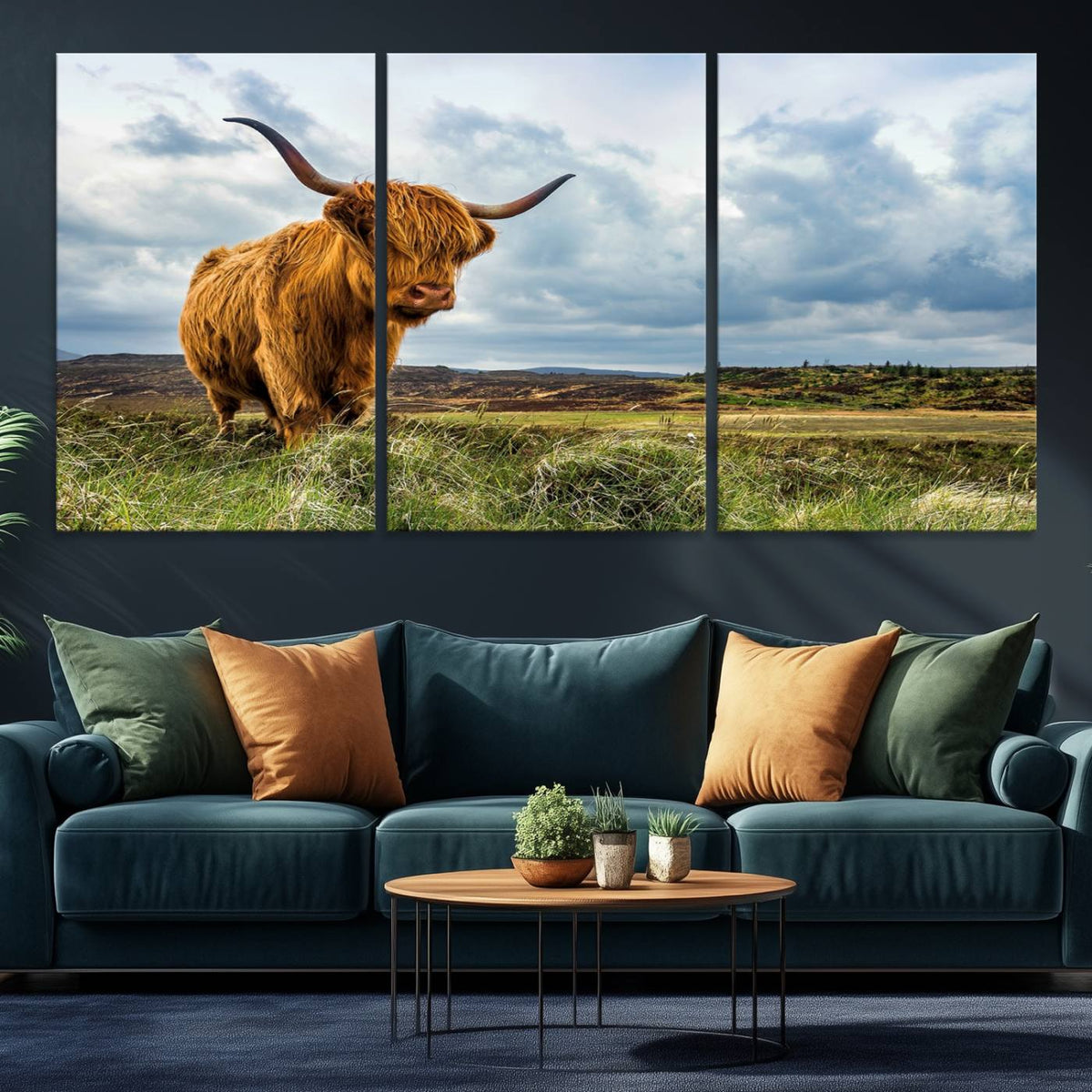 Highland Cattle Wall Art Cow Canvas Print Animal Art