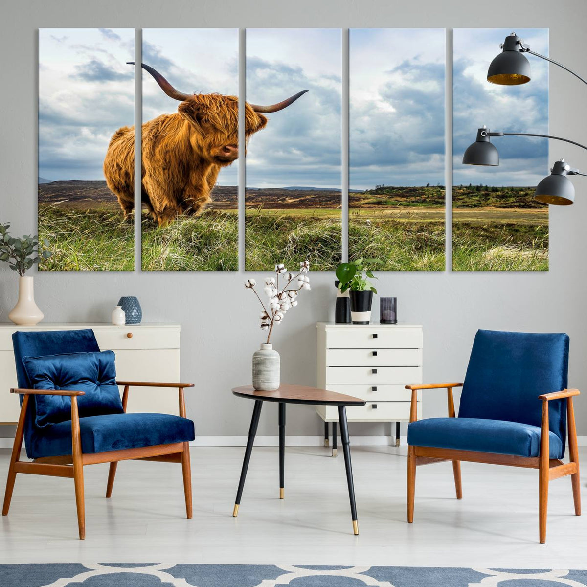 Highland Cattle Wall Art Cow Canvas Print Animal Art