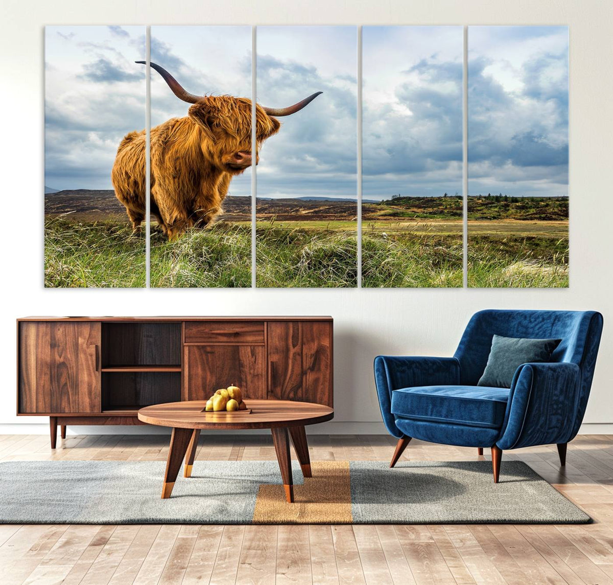 Highland Cattle Wall Art Cow Canvas Print Animal Art