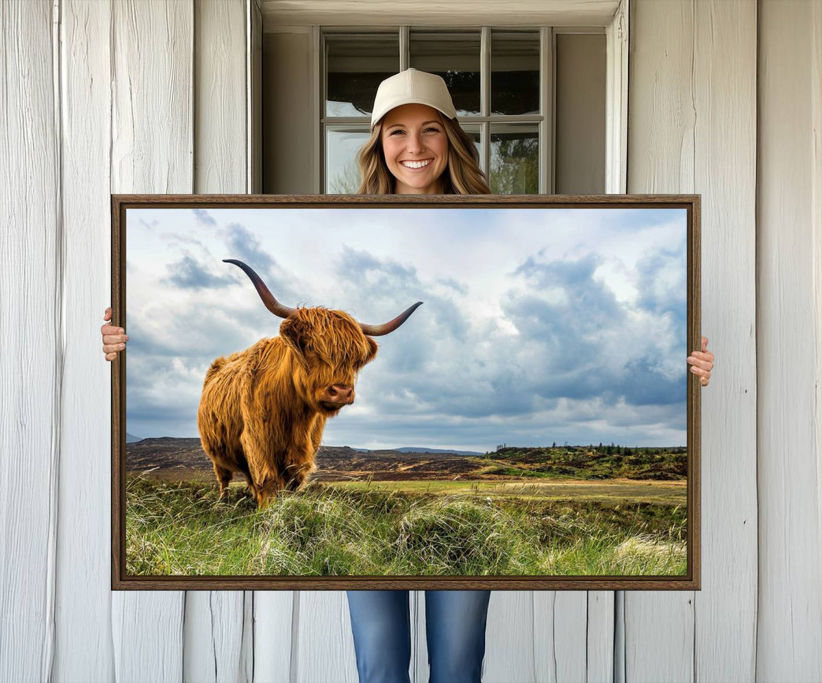 Highland Cattle Wall Art Cow Canvas Print Animal Art