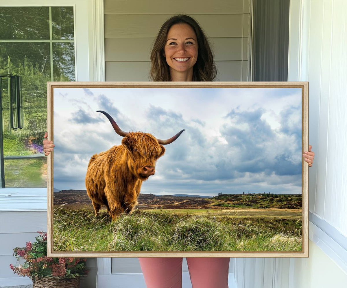 Highland Cattle Wall Art Cow Canvas Print Animal Art