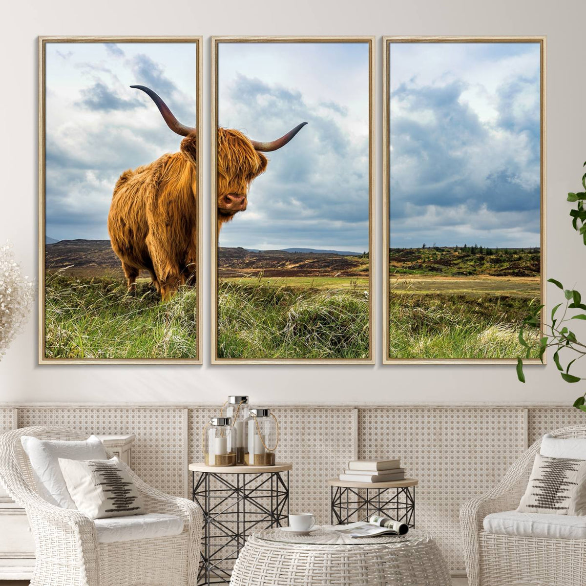 Highland Cattle Wall Art Cow Canvas Print Animal Art