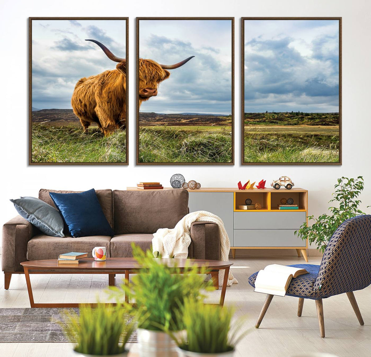 Highland Cattle Wall Art Cow Canvas Print Animal Art