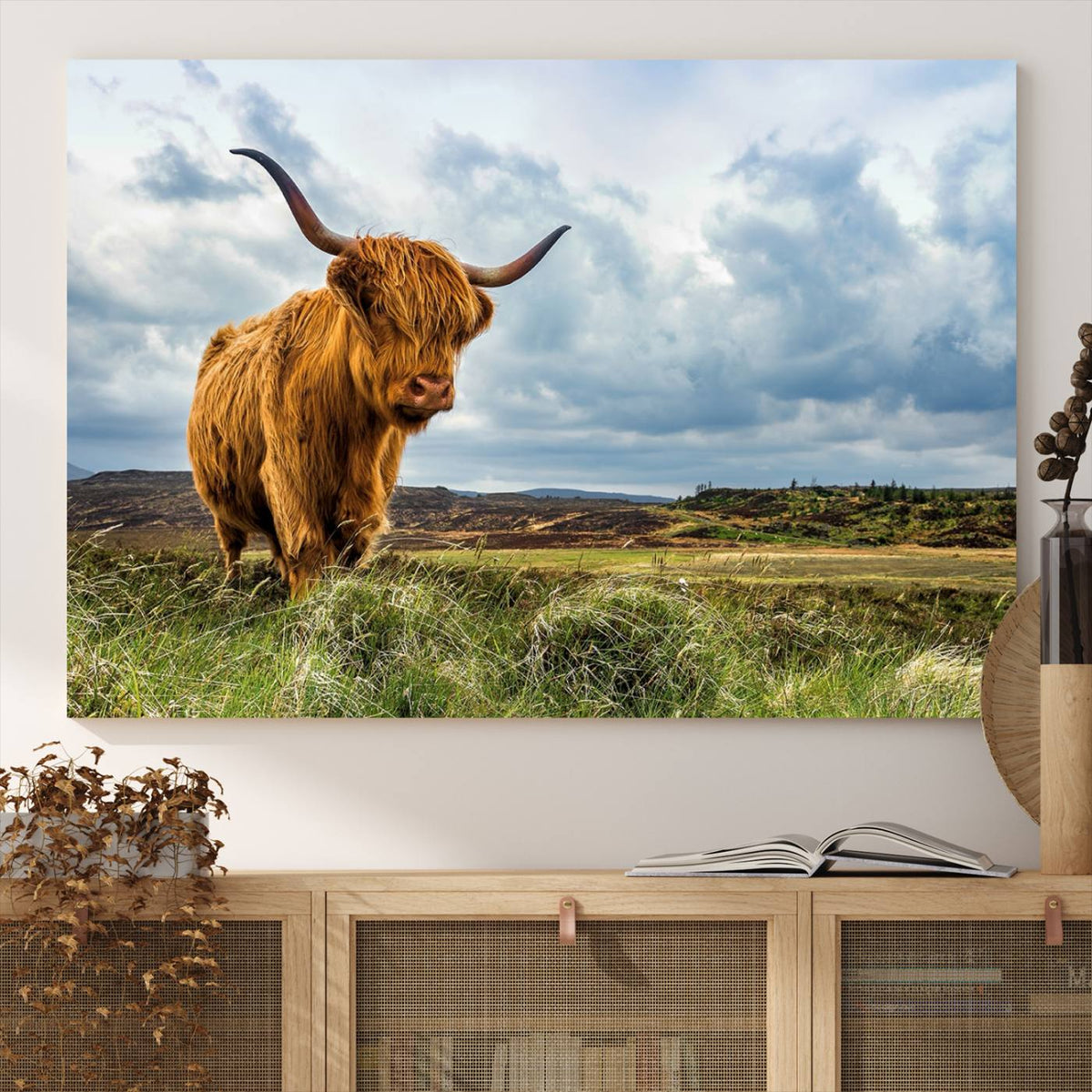 Highland Cattle Wall Art Cow Canvas Print Animal Art