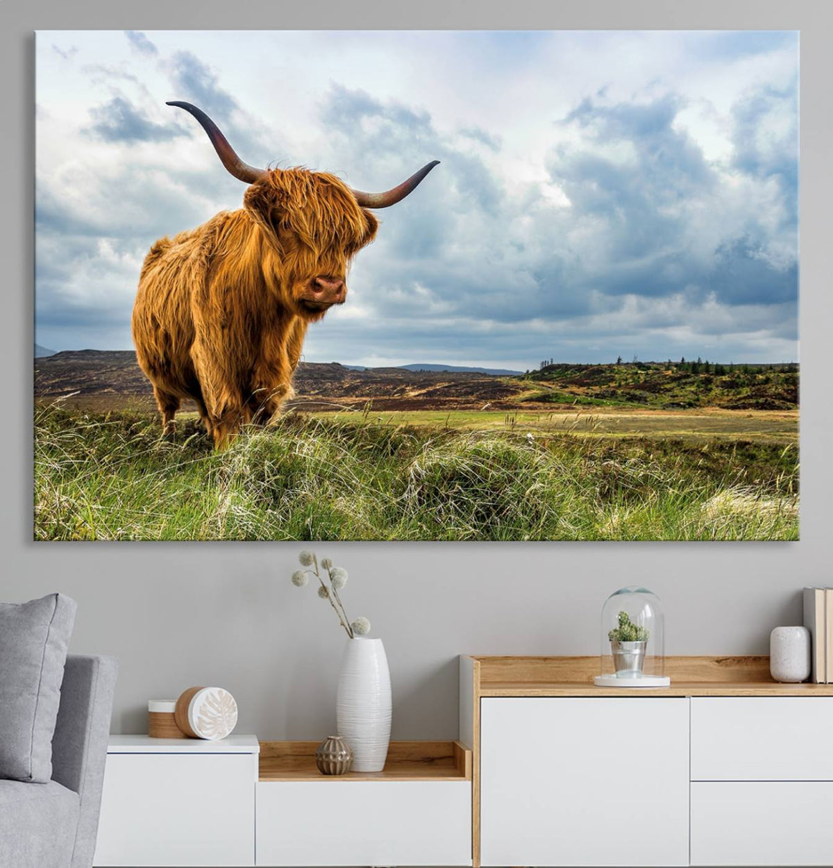 Highland Cattle Wall Art Cow Canvas Print Animal Art