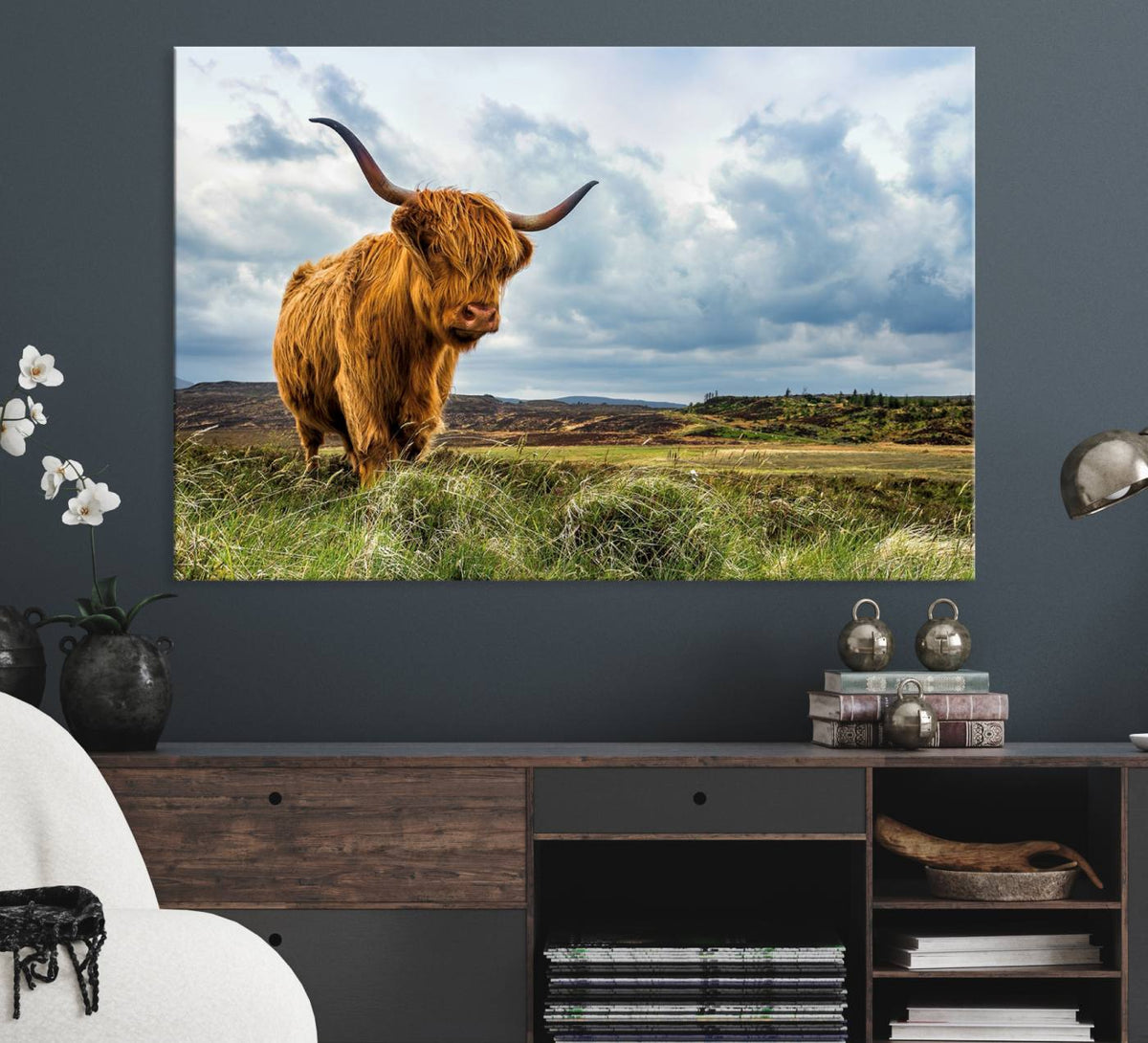 Highland Cattle Wall Art Cow Canvas Print Animal Art