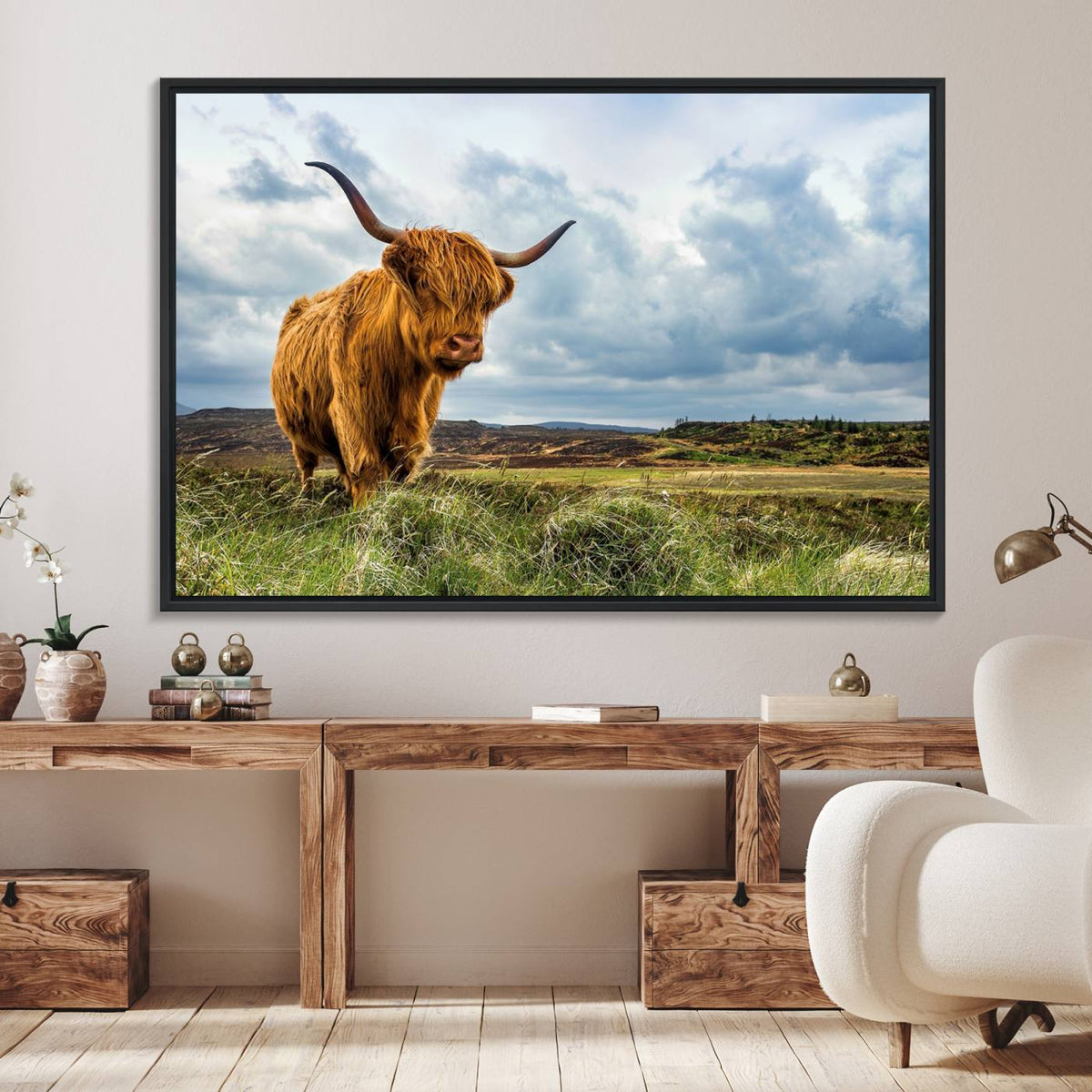 Highland Cattle Wall Art Cow Canvas Print Animal Art