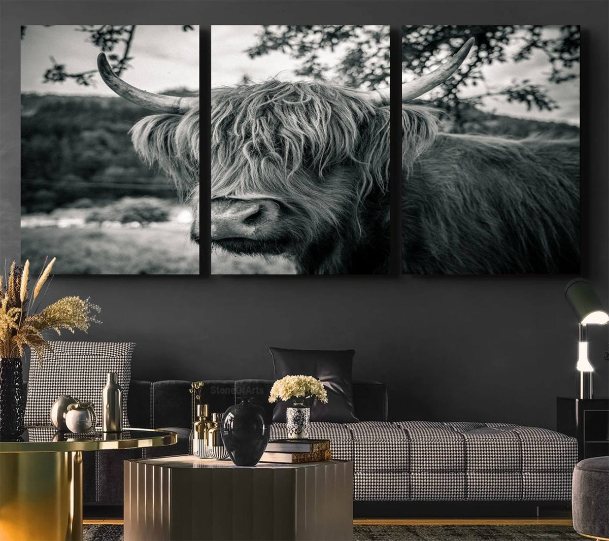 Highland Cow Wall Art Canvas Print Scottish Cattle Canvas