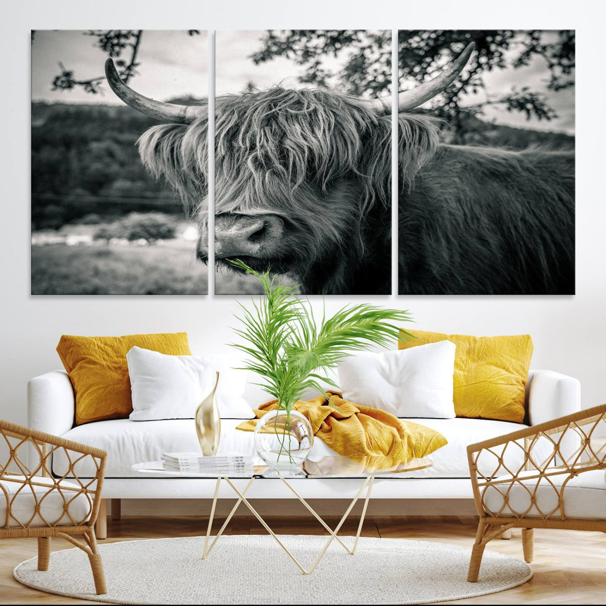 Highland Cow Wall Art Canvas Print Scottish Cattle Canvas