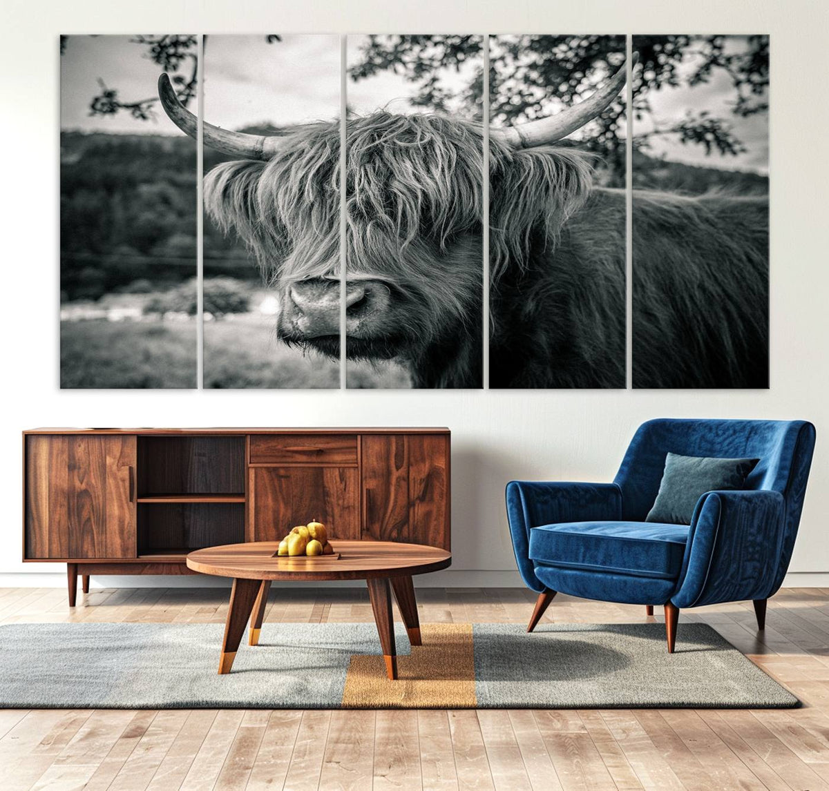Highland Cow Wall Art Canvas Print Scottish Cattle Canvas