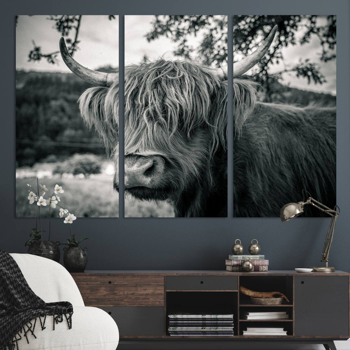 Highland Cow Wall Art Canvas Print Scottish Cattle Canvas