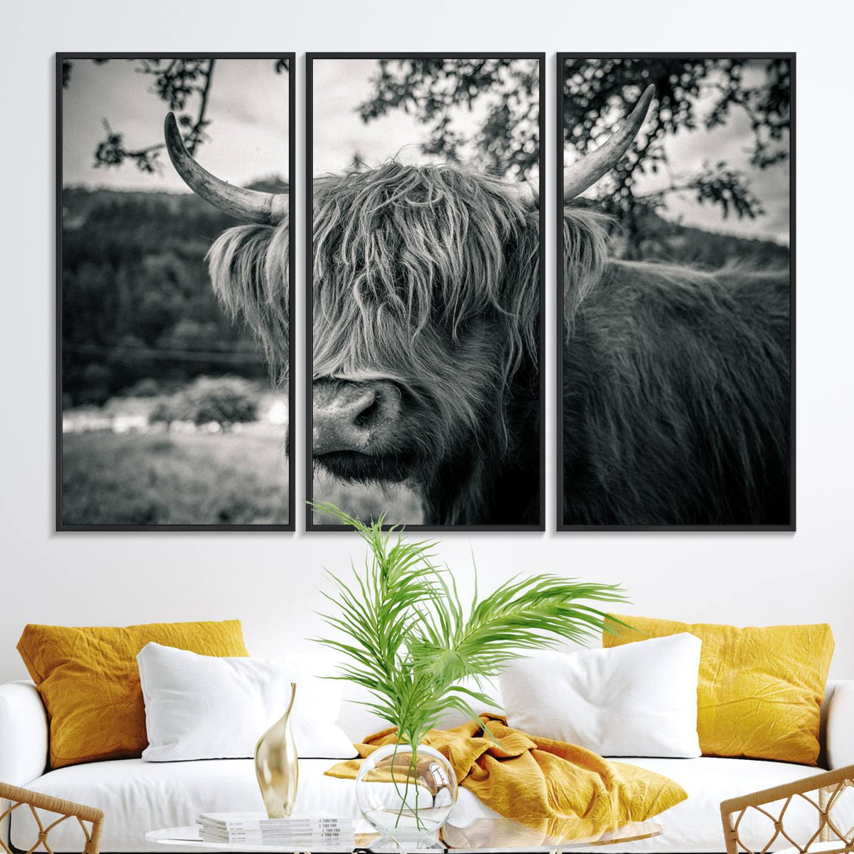 Highland Cow Wall Art Canvas Print Scottish Cattle Canvas