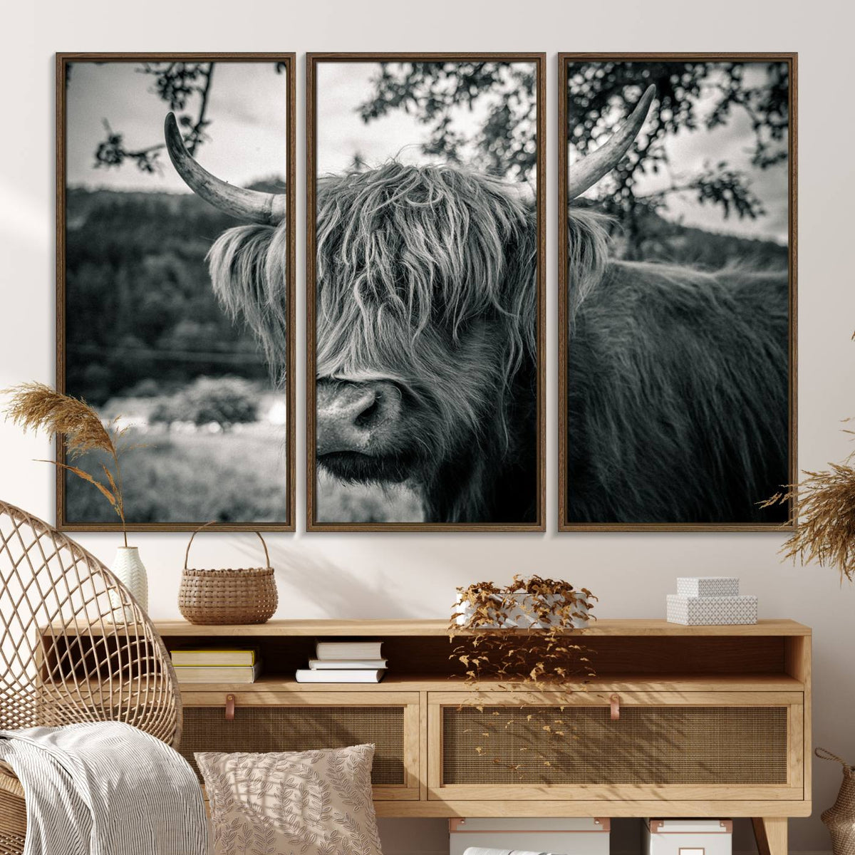 Highland Cow Wall Art Canvas Print Scottish Cattle Canvas