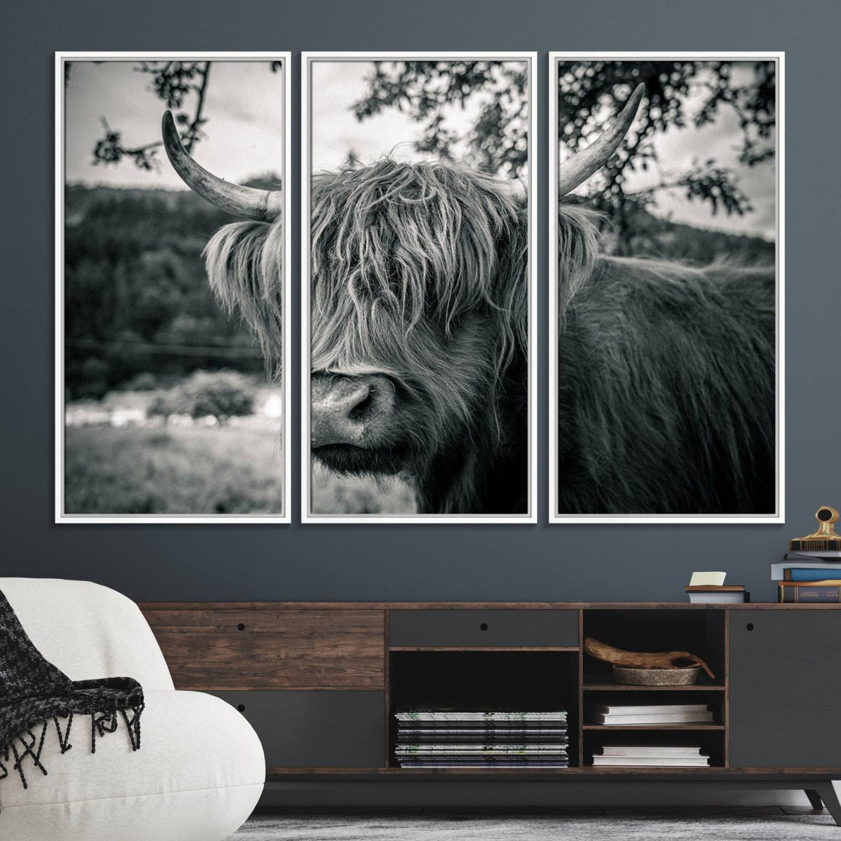Highland Cow Wall Art Canvas Print Scottish Cattle Canvas