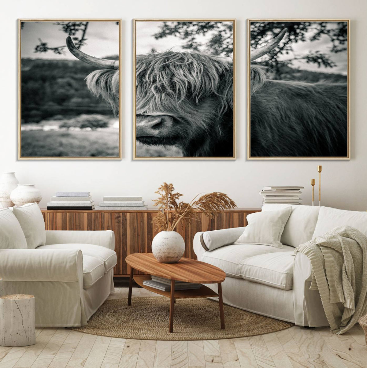 Highland Cow Wall Art Canvas Print Scottish Cattle Canvas
