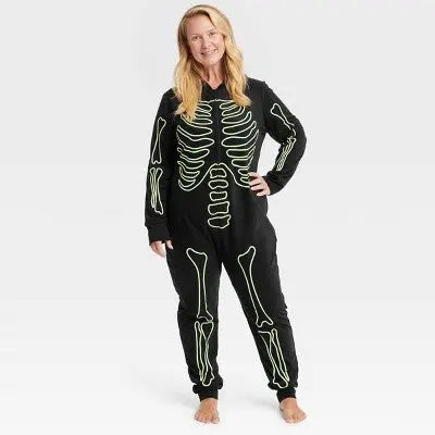 Women's Glow-In-The-Dark Skeleton Halloween Matching Family Union Suit - Hyde & EEK! Boutique