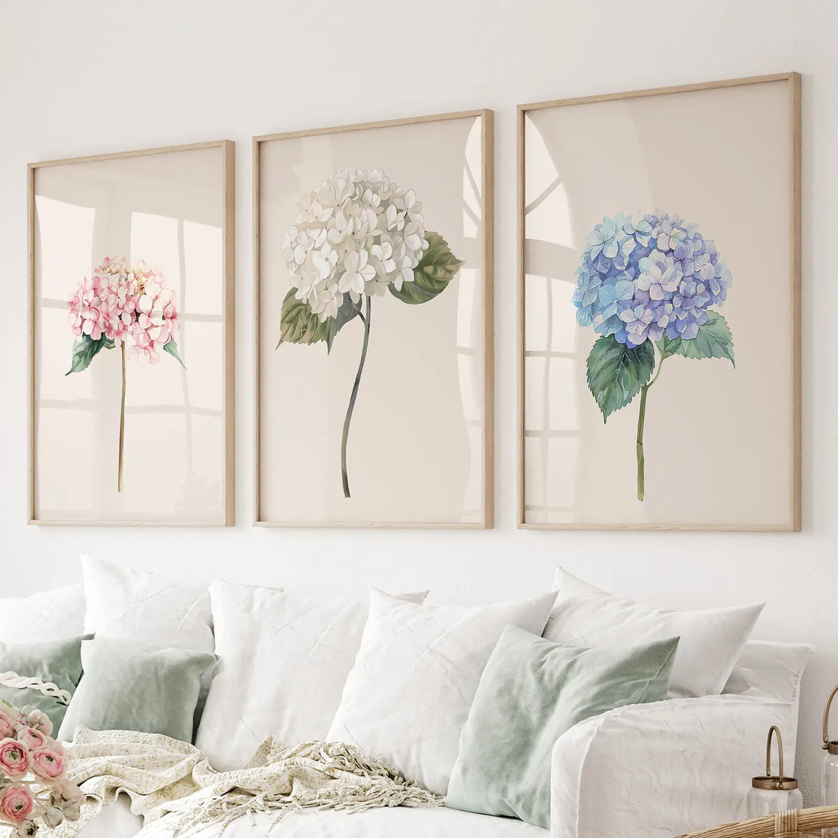 Minimalist-Botanical-Hydrangea-Art-Poster-Decor-Wall-Art-Set