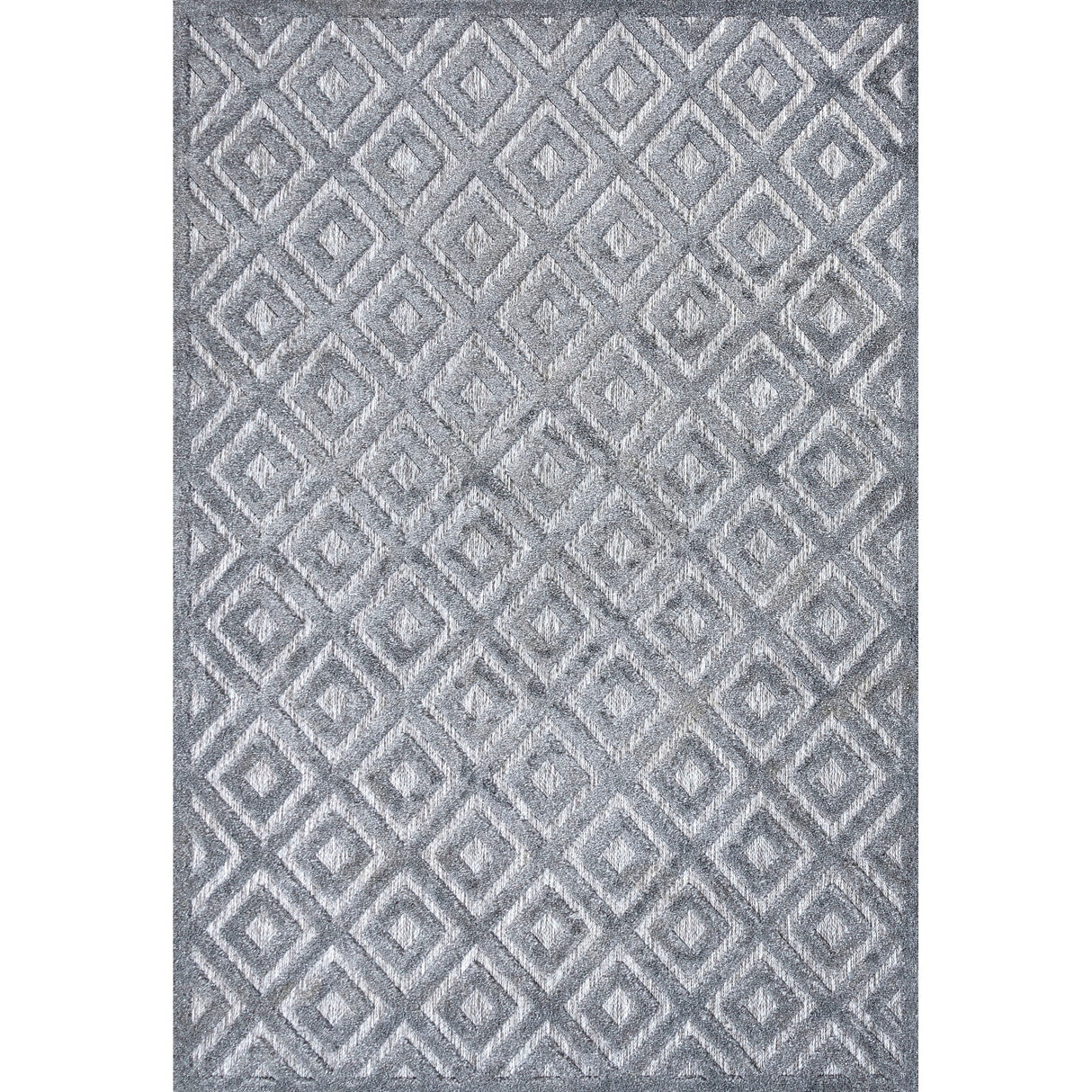 Portmany Neutral Diamond Trellis Indoor/Outdoor Area Rug
