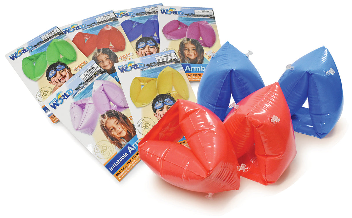 2-Pairs Inflatable Swimming Armbands Floaties Ages 3-6