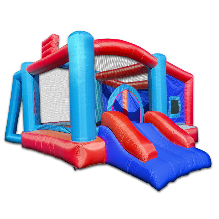 Inflatable-Bounce-House-with-Blower,-Jumping-Castle-with-Slide-