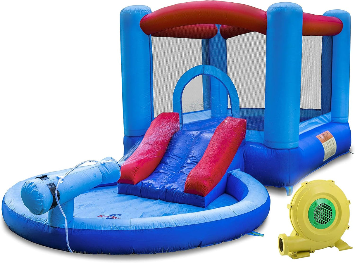 Kangaroo-Kastle-Inflatable-Water-Slide-and-Bounce-House-with-Blower-and-Water-Gun/Splash-Pool-for-Kids-