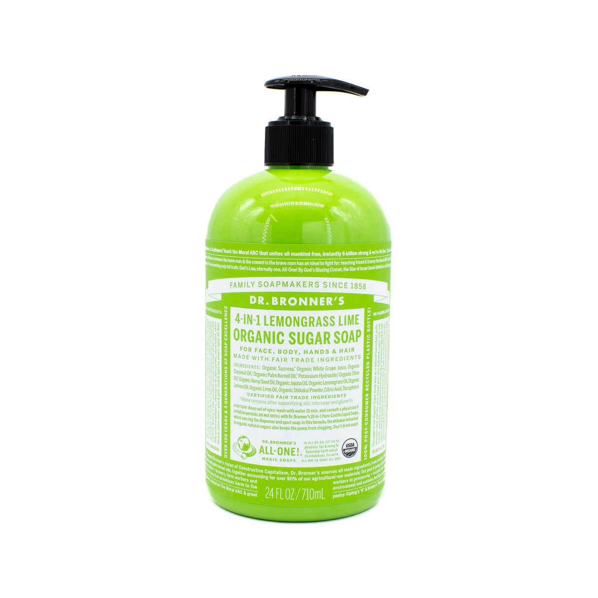 Dr. Bronner's Lemongrass Lime Organic Sugar Soap 24oz