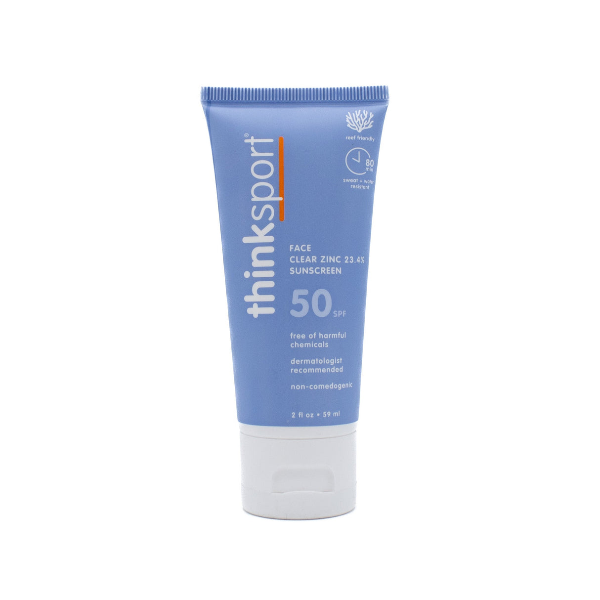 Thinksport Clear Zinc Face Mineral Sunscreen Lotion SPF 50 2oz