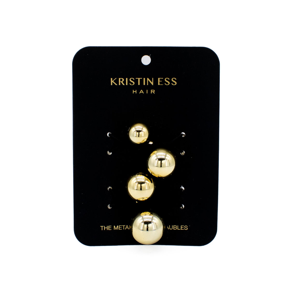 Kristin Ess The Metallic Pony Baubles Hair Elastics 2 pack Gold - New