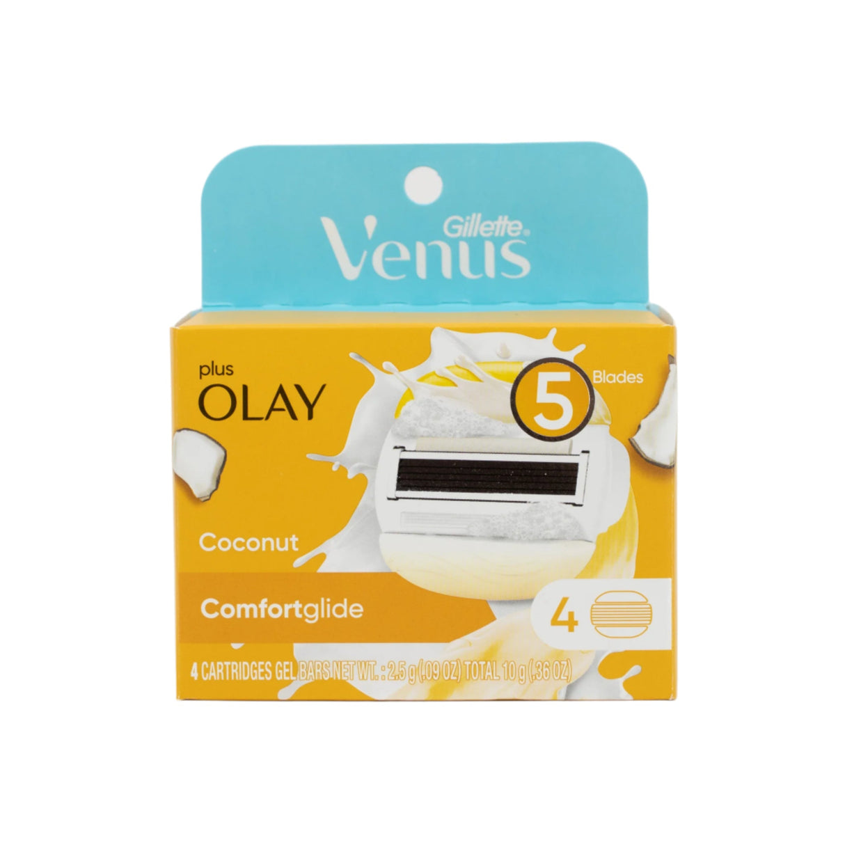 Gillette Venus Plus Olay Comfortglide Coconut 4 Cartridges - New