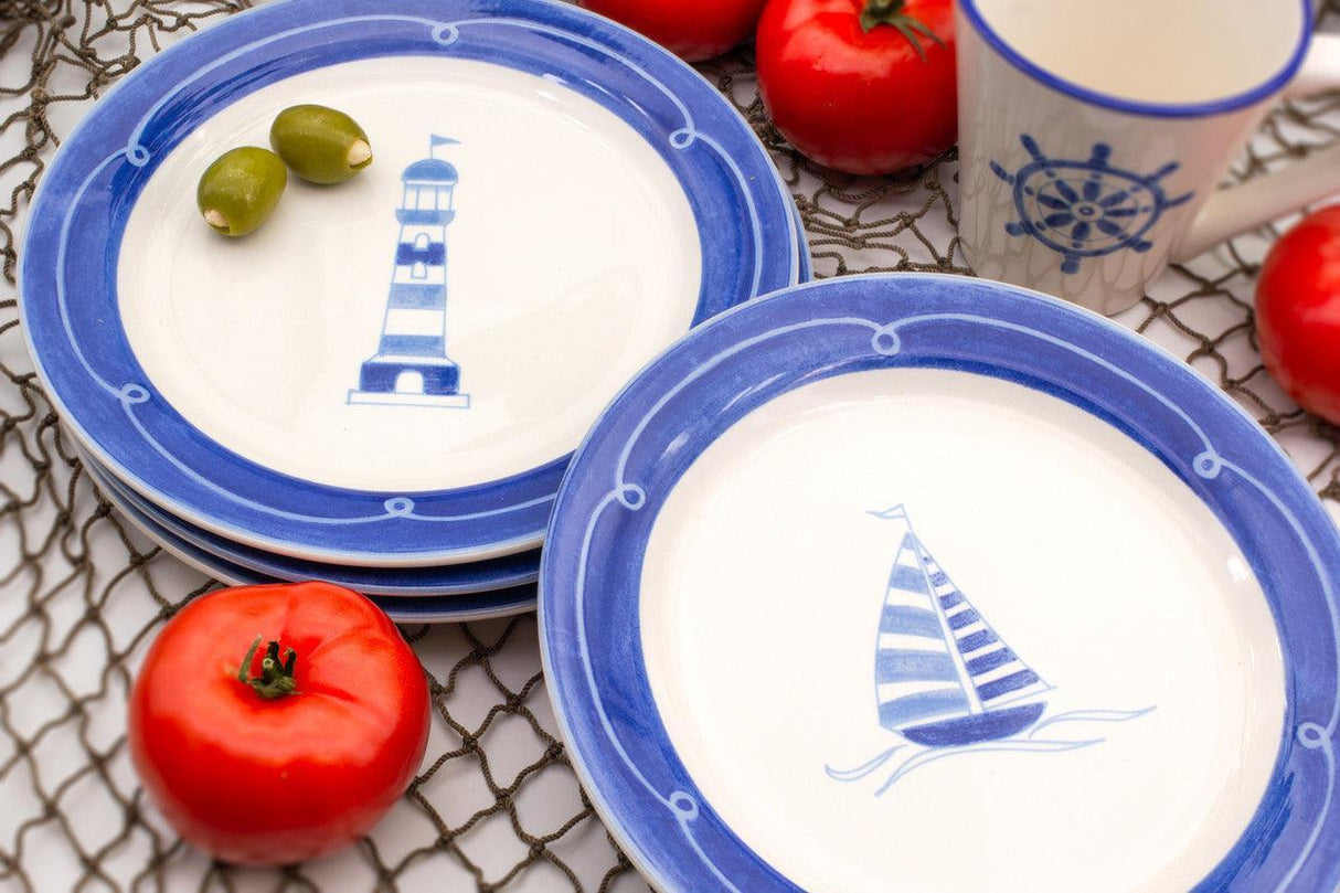 Ahoy-Assorted-Salad-Plates,-Set-of-4-Salad-Plates