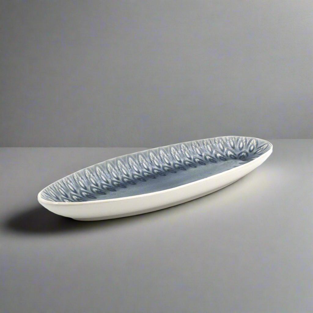 Peacock Oval Appetizer Platter - Euro Ceramica