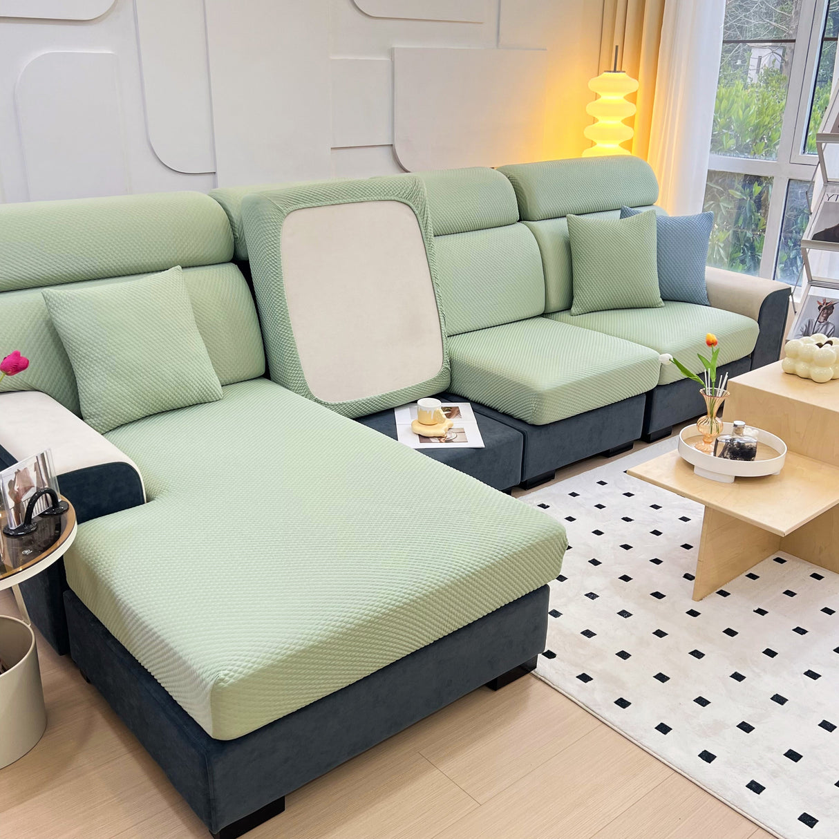 Cooling Stretch Sofa Seat Cushion Covers, Slip Covers for Cushions, Universal Couch Cushion Protector