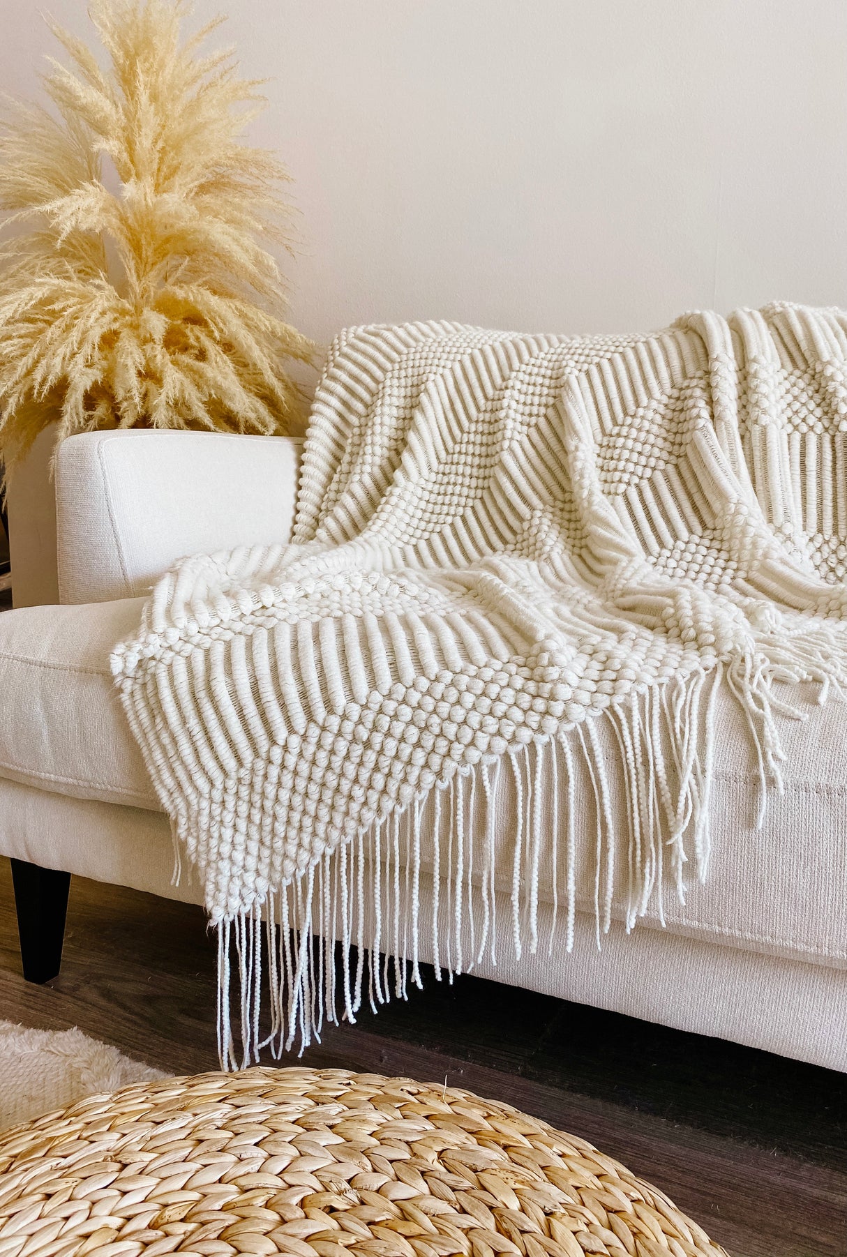 Khera-Throw-Blanket-51x78-Inch-100%-Acrylic-Cozy-Cream-Throw-Blankets