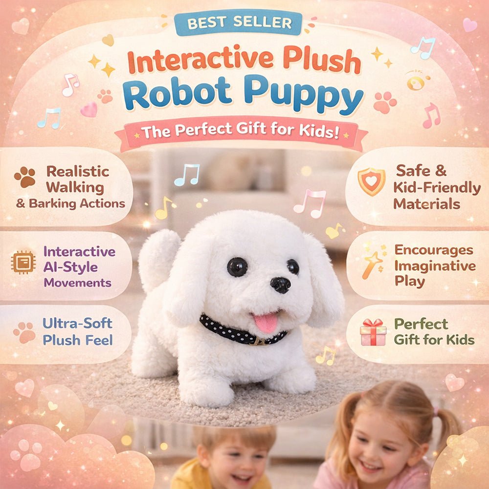 Interactive Robot Puppy Toy Realistic Walking Dog with Sounds