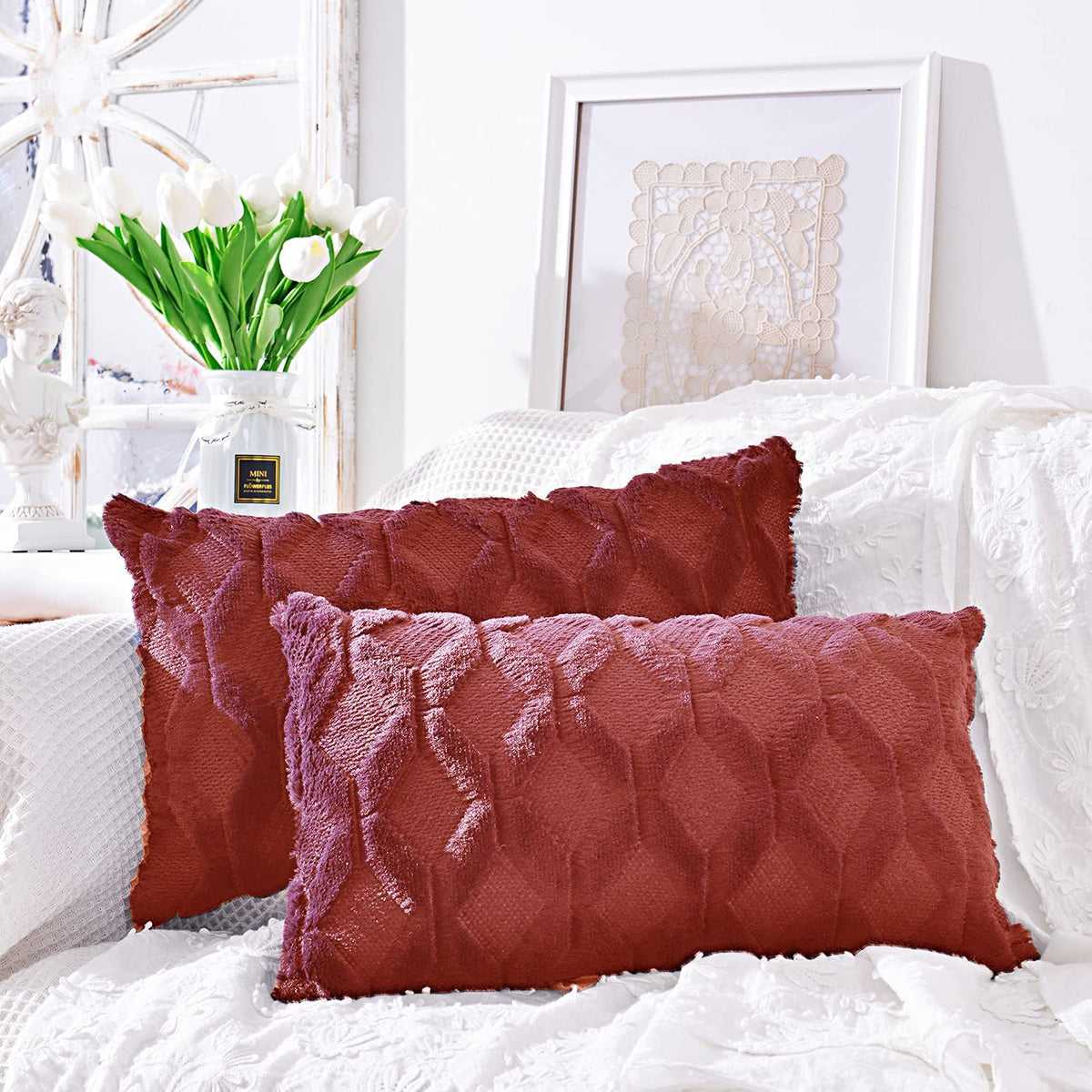 Pack of 1 Throw Pillow Wide Variety of Colors size 18"x18", 12"x20" with insert