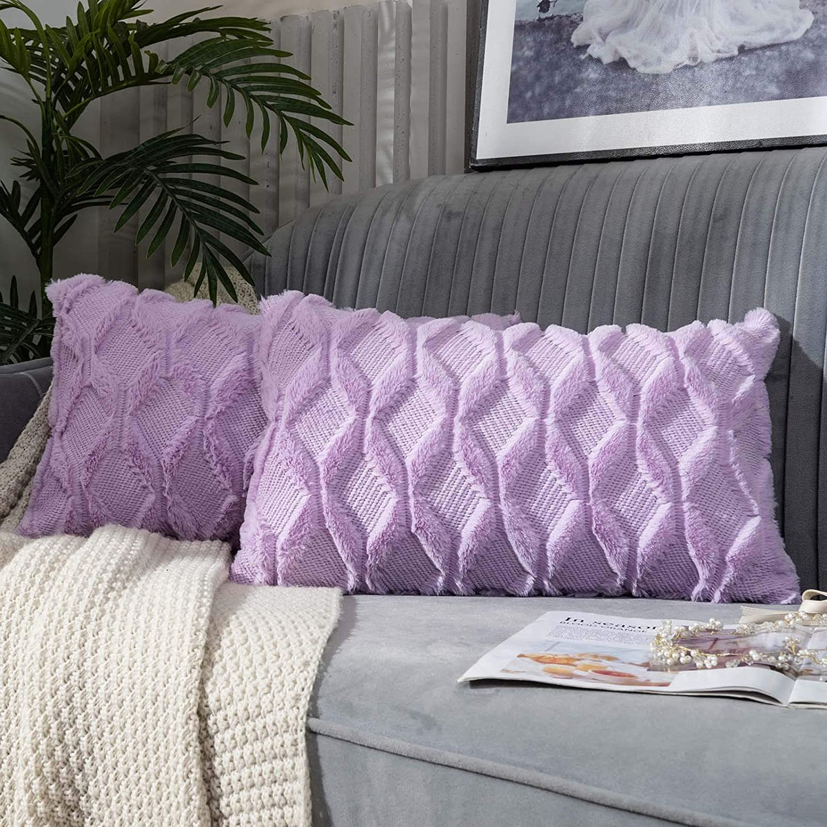 Pack of 1 Throw Pillow Wide Variety of Colors size 18"x18", 12"x20" with insert