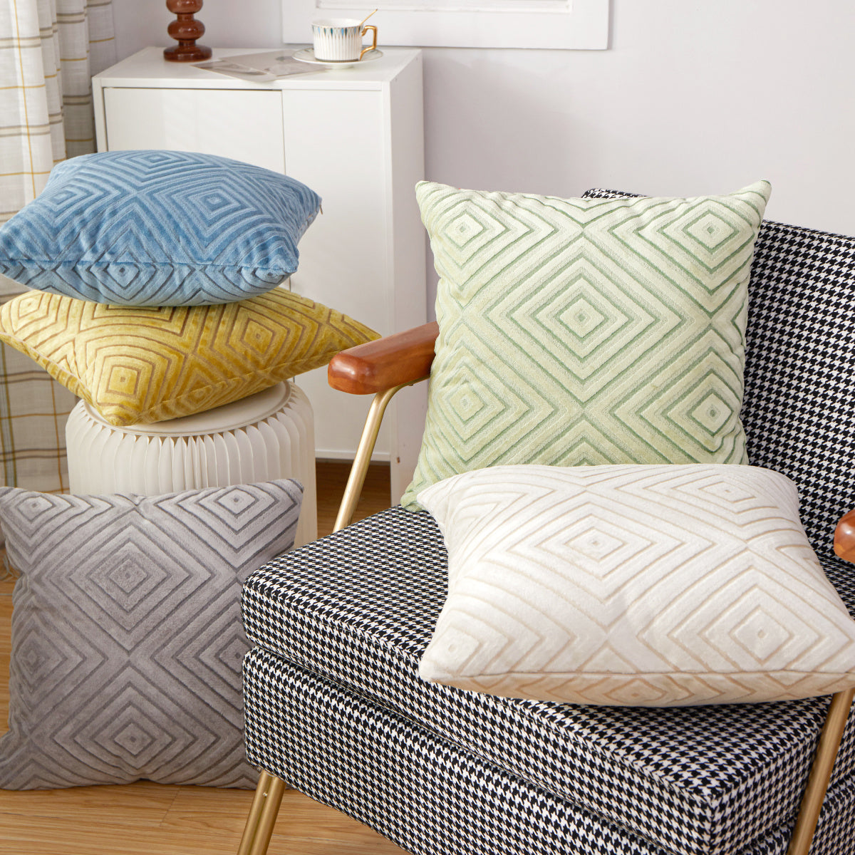 Set of 2 Soft Warm Decorative Throw Pillow covers 18x18 inches, pack of 2 throw pillow covers