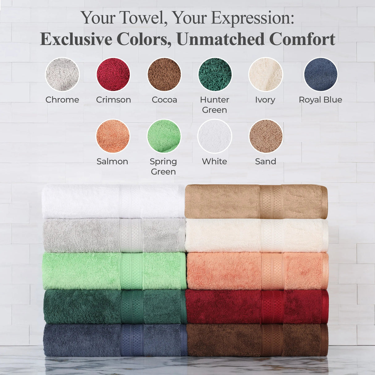 Rayon from Bamboo Cotton Blend Bath Towel Set of 2 - Bath Towel by Superior Brand