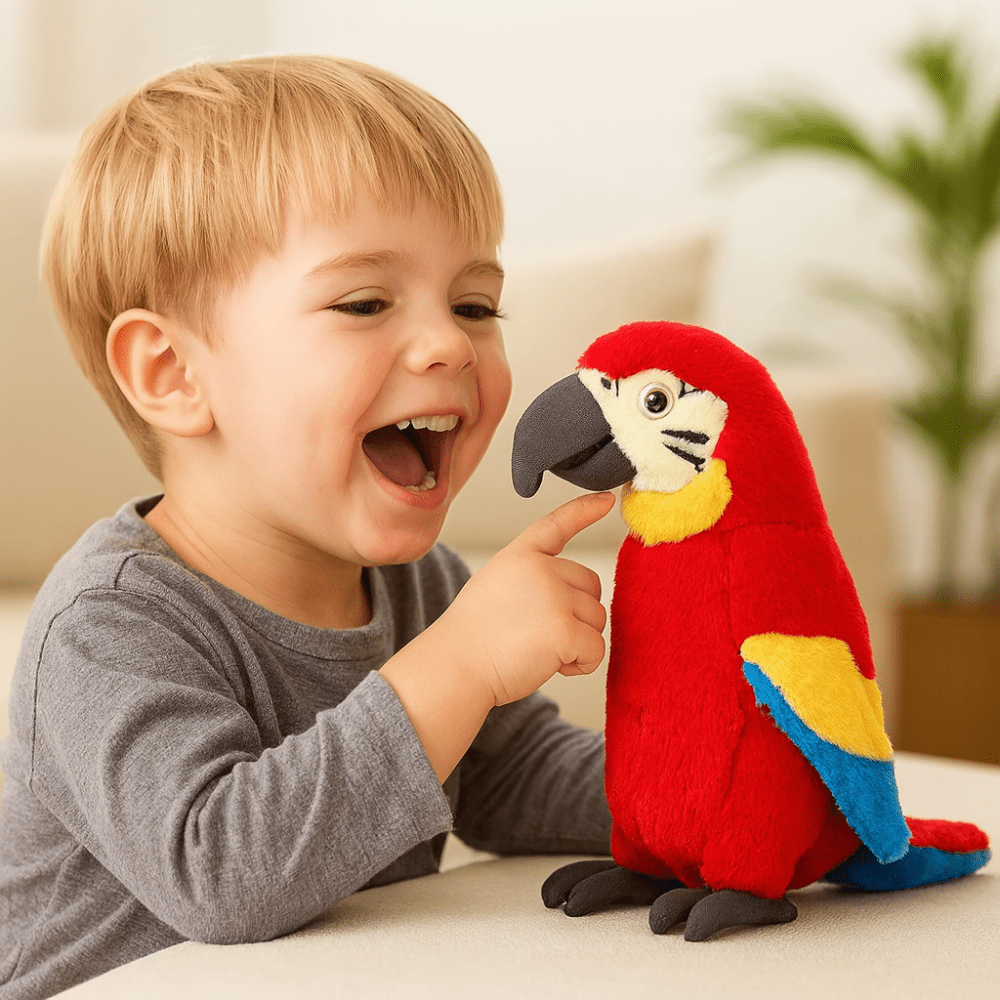 Interactive Talking Parrot Plush Toy Voice Repeating Learning Toy for Kids