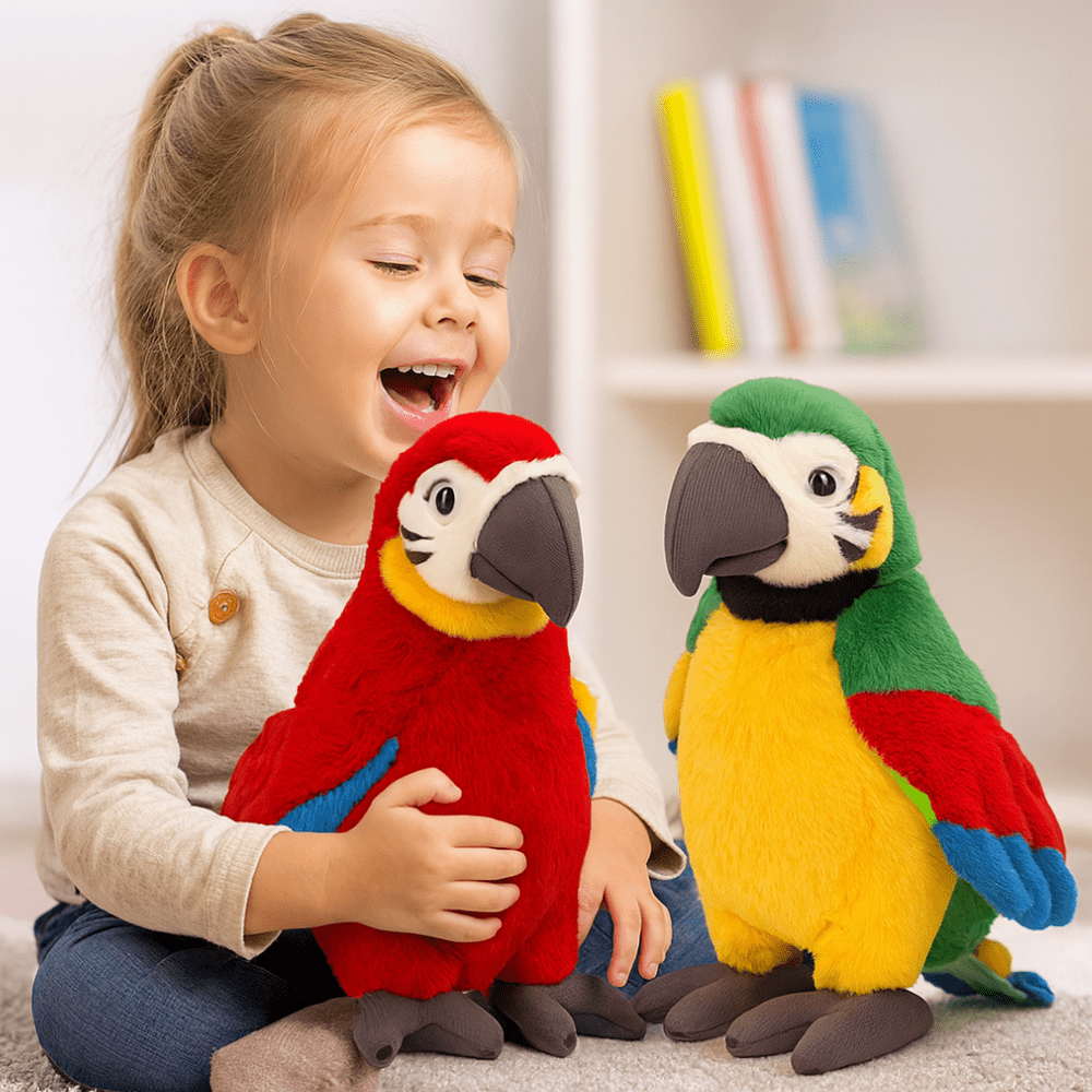 Interactive Talking Parrot Plush Toy Voice Repeating Learning Toy for Kids