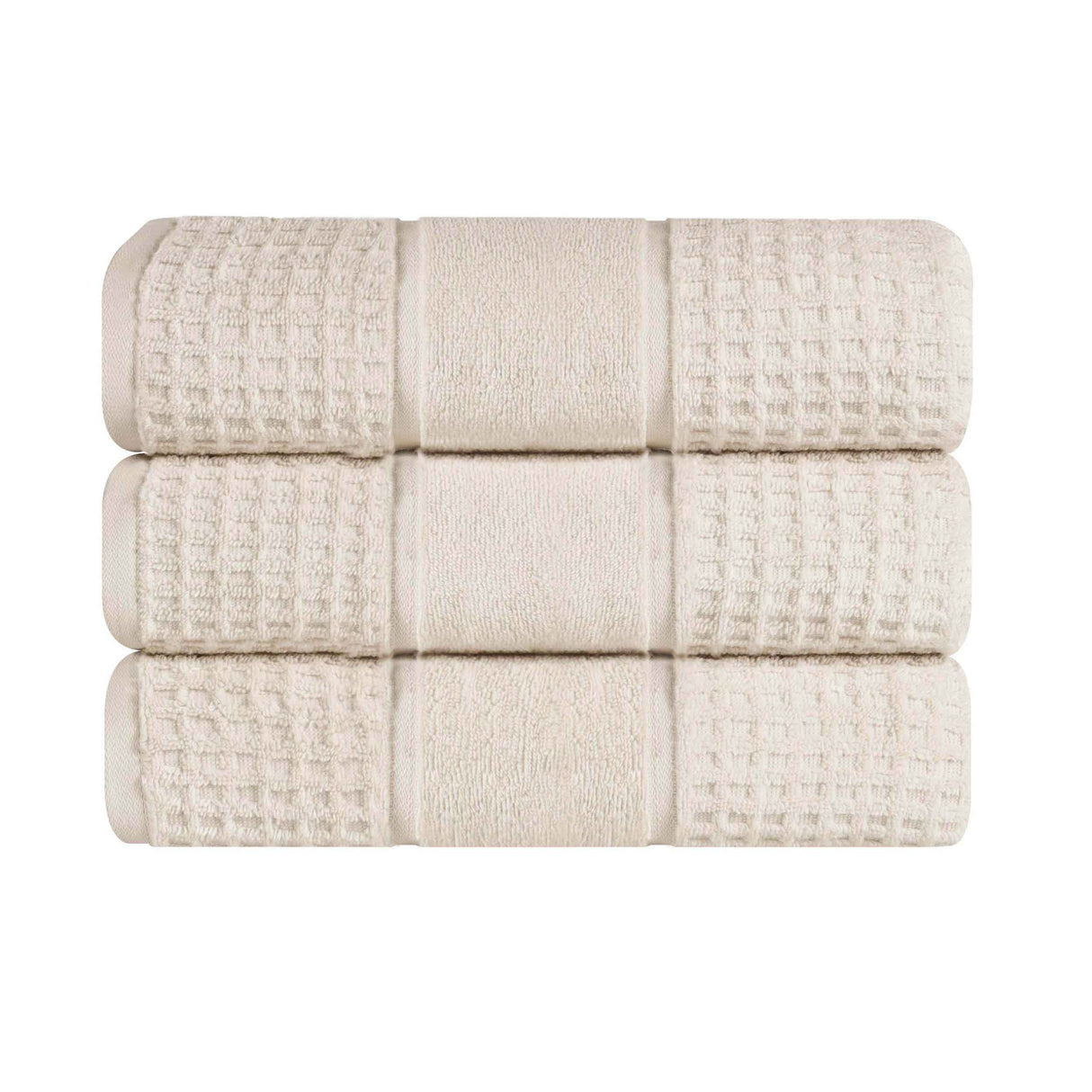 Napa Zero Twist Cotton Solid Waffle Honeycomb Bath Towel Set of 3 - Bath Towel by Superior Brand